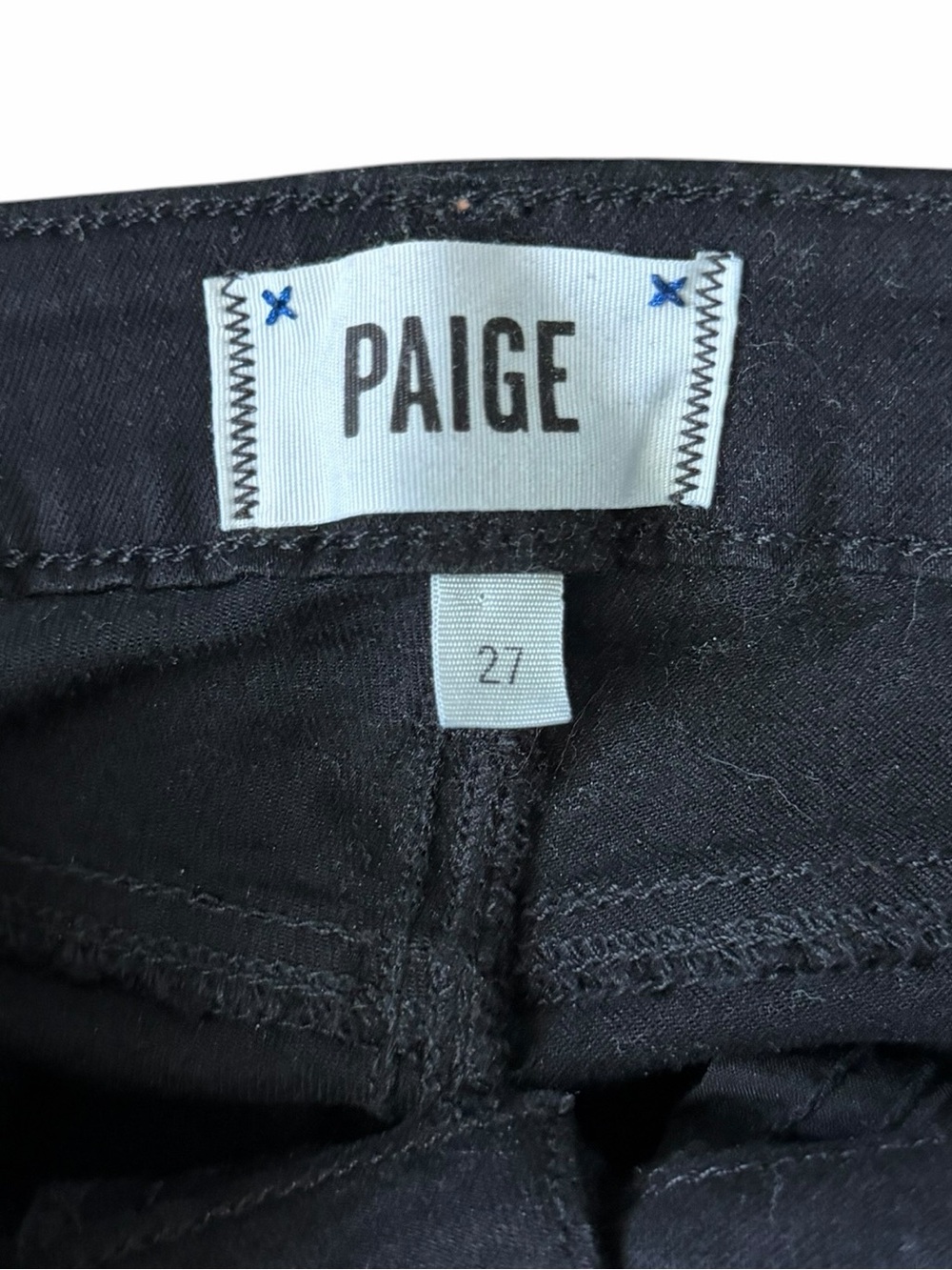 PAIGE Verdugo Ultra Skinny Black High-Rise Distressed Jeans 27 - Picture 8 of 9